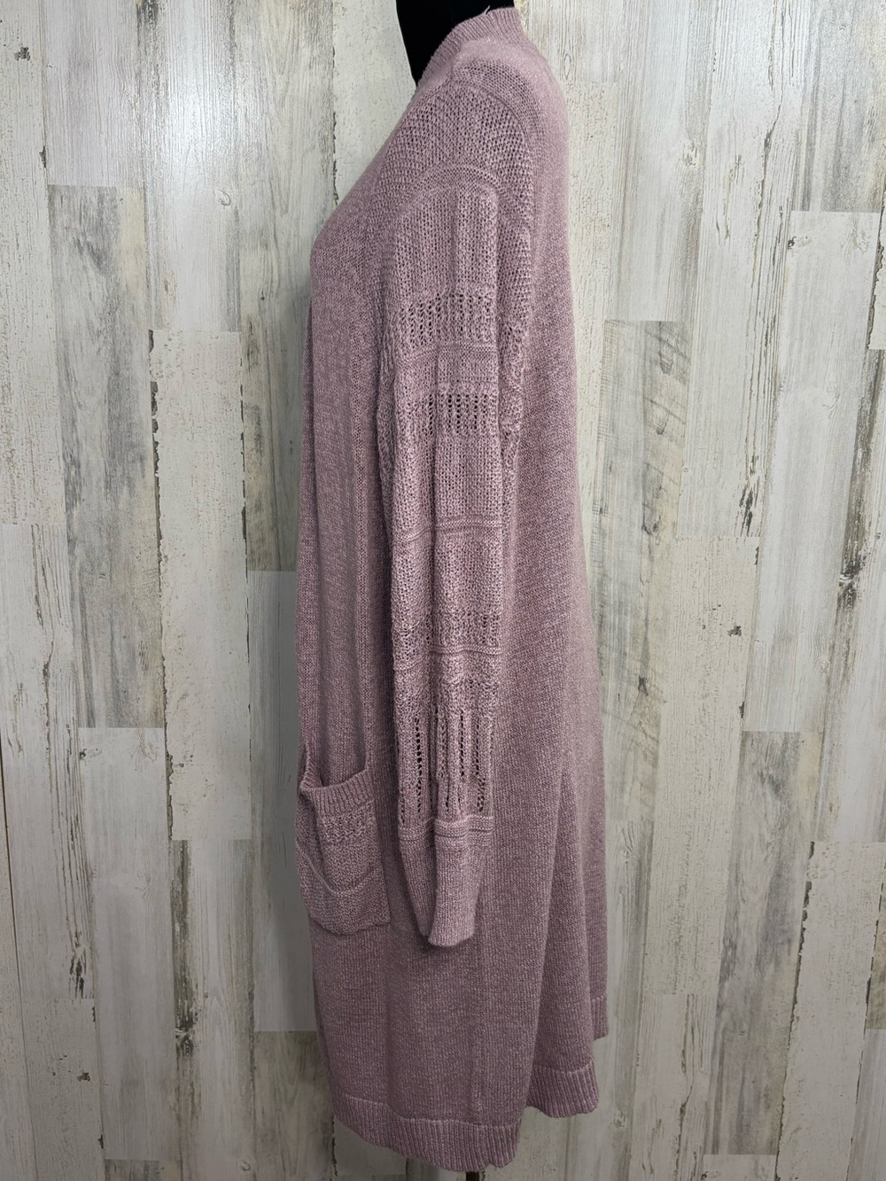 torrid Dusty Mauve Open-Front Long Duster Cardigan Sweater - Picture 6 of 12